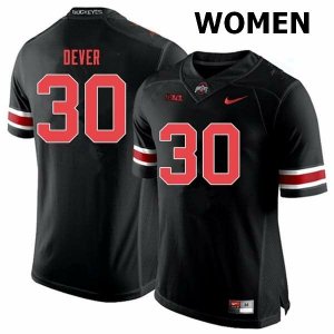 NCAA Ohio State Buckeyes Women's #30 Kevin Dever Black Out Nike Football College Jersey HHU4645LN